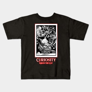 Opening Pandora's Box - Curiosity Killed The Cat - Red Outlined Version Kids T-Shirt